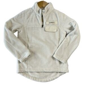 Magellan Girl's Pull Over Small Sweater White Teddy Quarter Zip Jacket